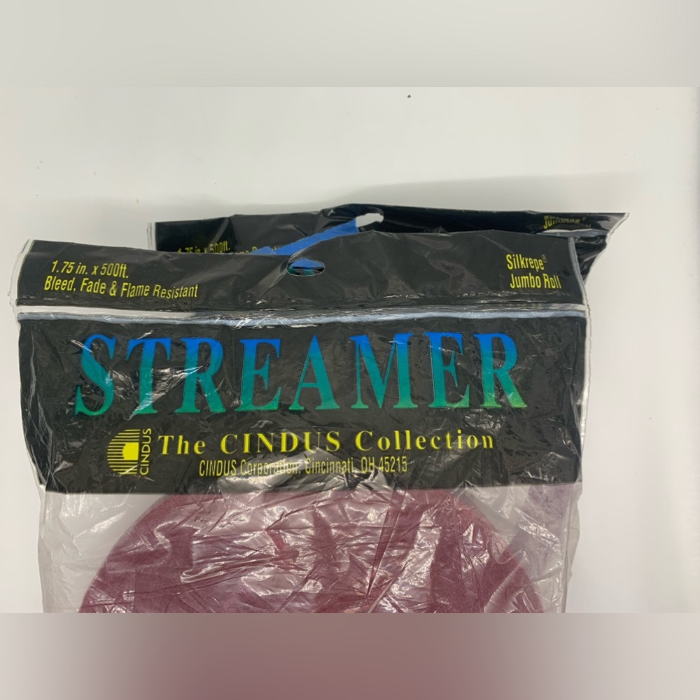 Maroon Streamer 2 Rolls